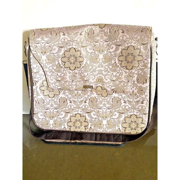Abbi New York Bags Abbi New York Laptop Book Bag Pink Gold Floral